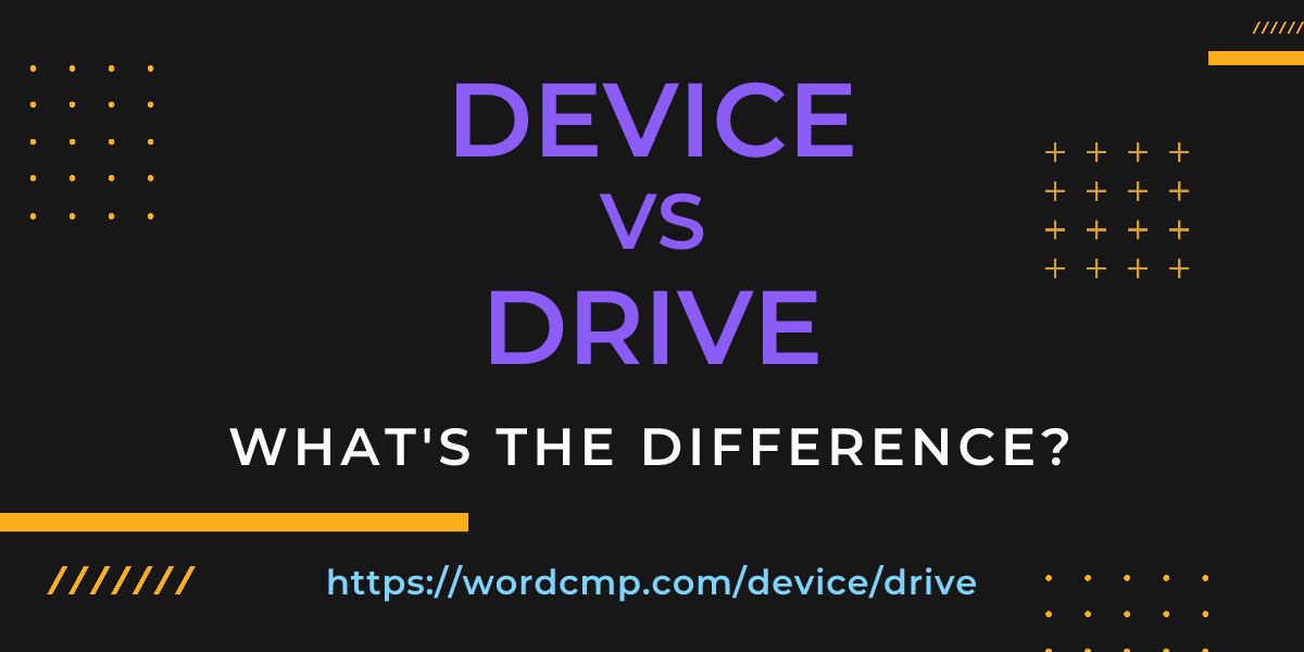 Difference between device and drive