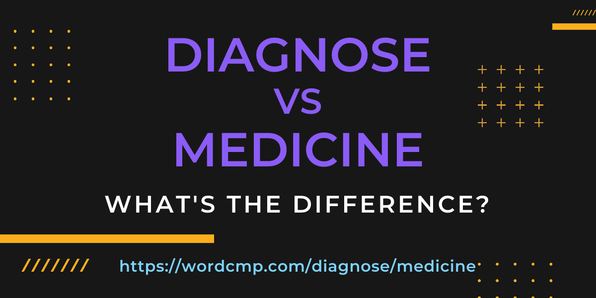Difference between diagnose and medicine