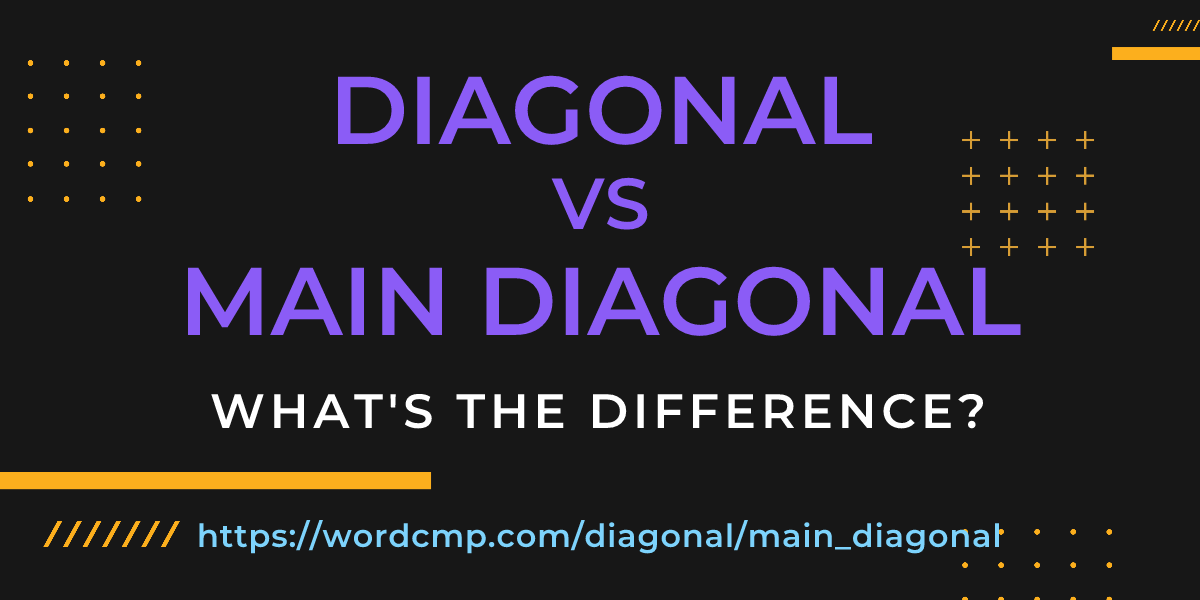 Difference between diagonal and main diagonal