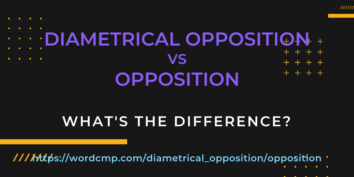 Difference between diametrical opposition and opposition