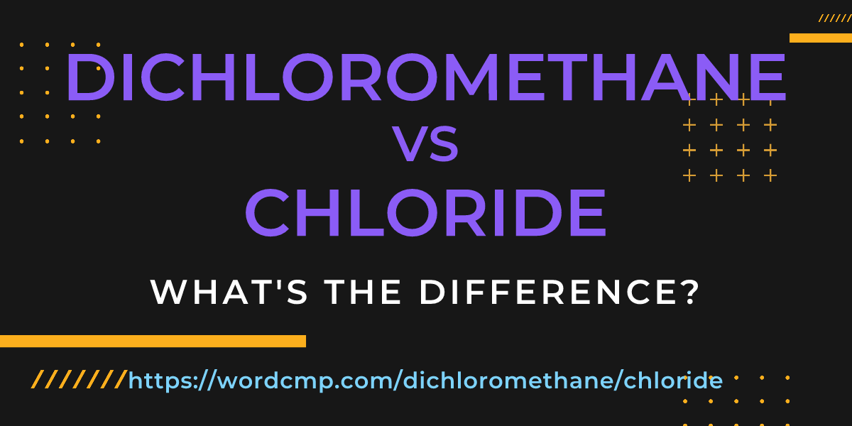 Difference between dichloromethane and chloride