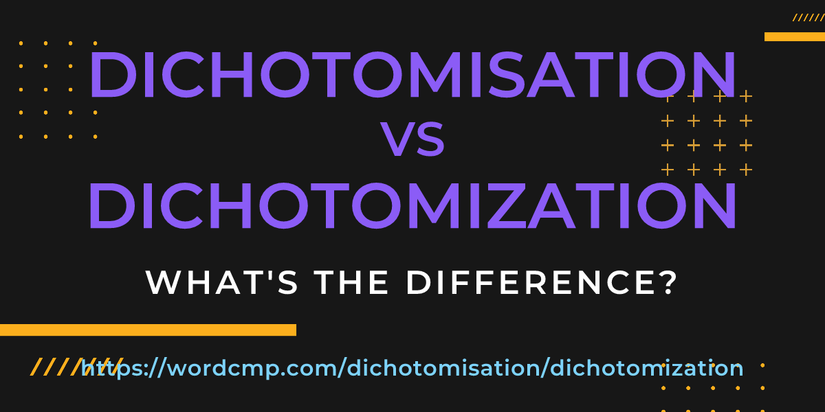 Difference between dichotomisation and dichotomization