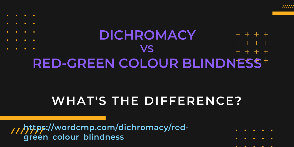 Difference between dichromacy and red-green colour blindness