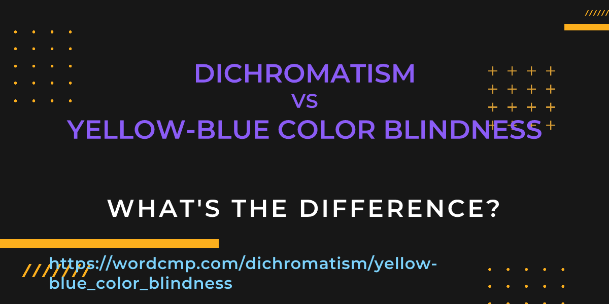 Difference between dichromatism and yellow-blue color blindness