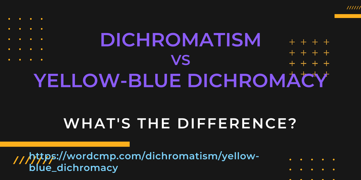 Difference between dichromatism and yellow-blue dichromacy