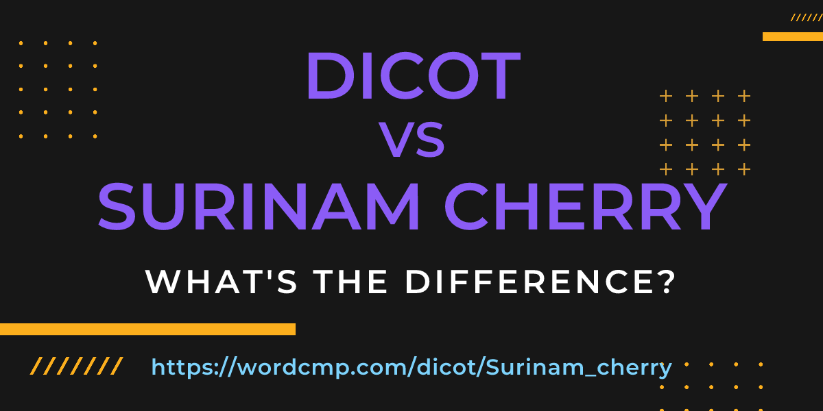 Difference between dicot and Surinam cherry