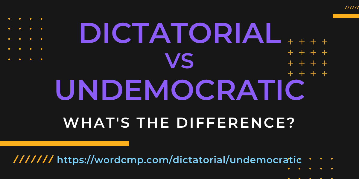 Difference between dictatorial and undemocratic