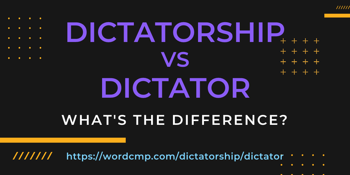 Difference between dictatorship and dictator