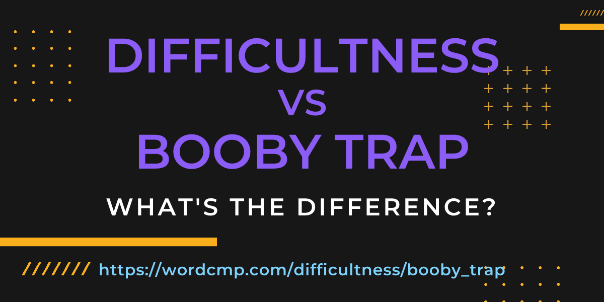 Difference between difficultness and booby trap
