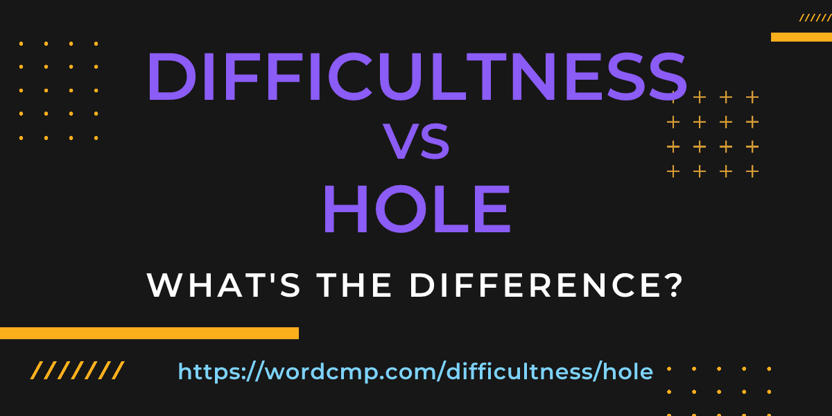 Difference between difficultness and hole