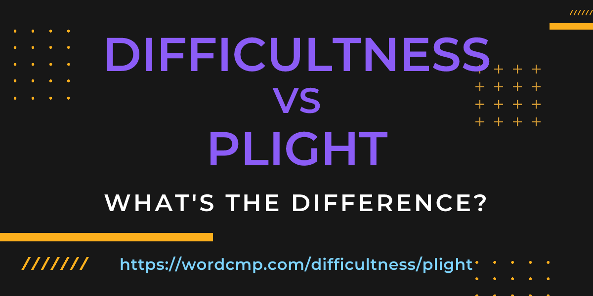 Difference between difficultness and plight