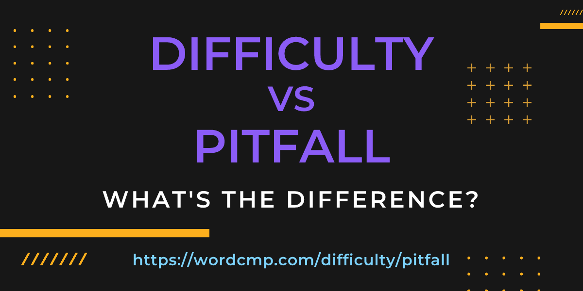 Difference between difficulty and pitfall