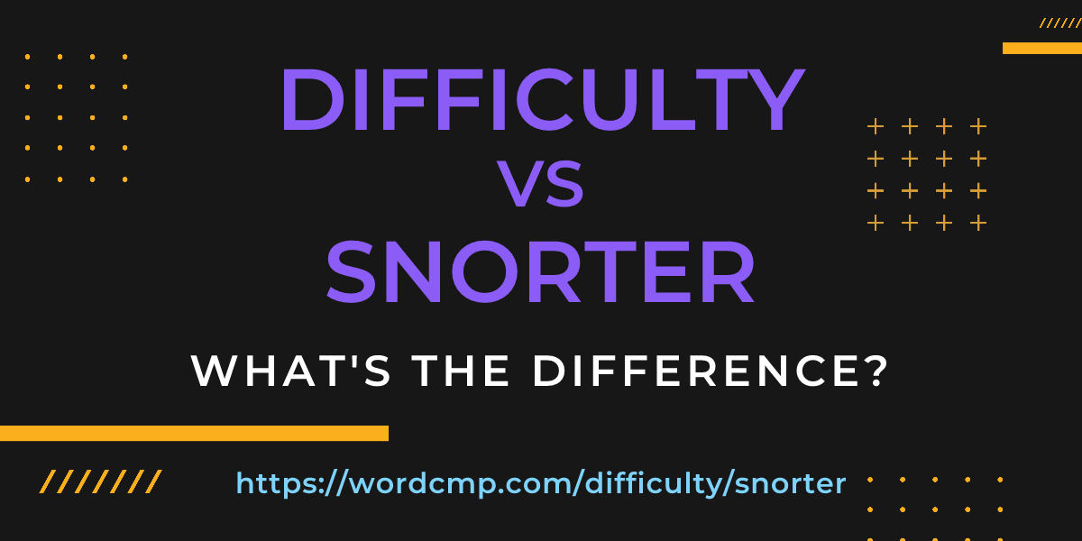 Difference between difficulty and snorter
