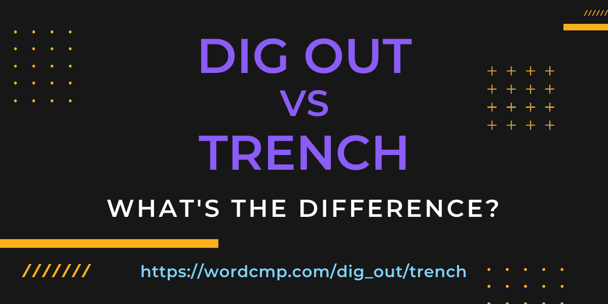 Difference between dig out and trench