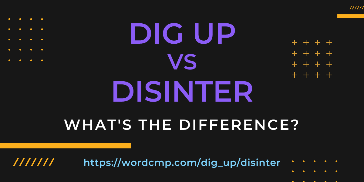 Difference between dig up and disinter