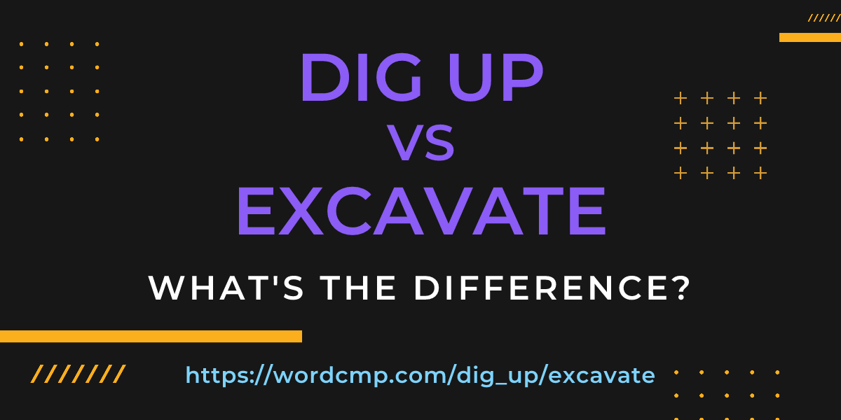 Difference between dig up and excavate