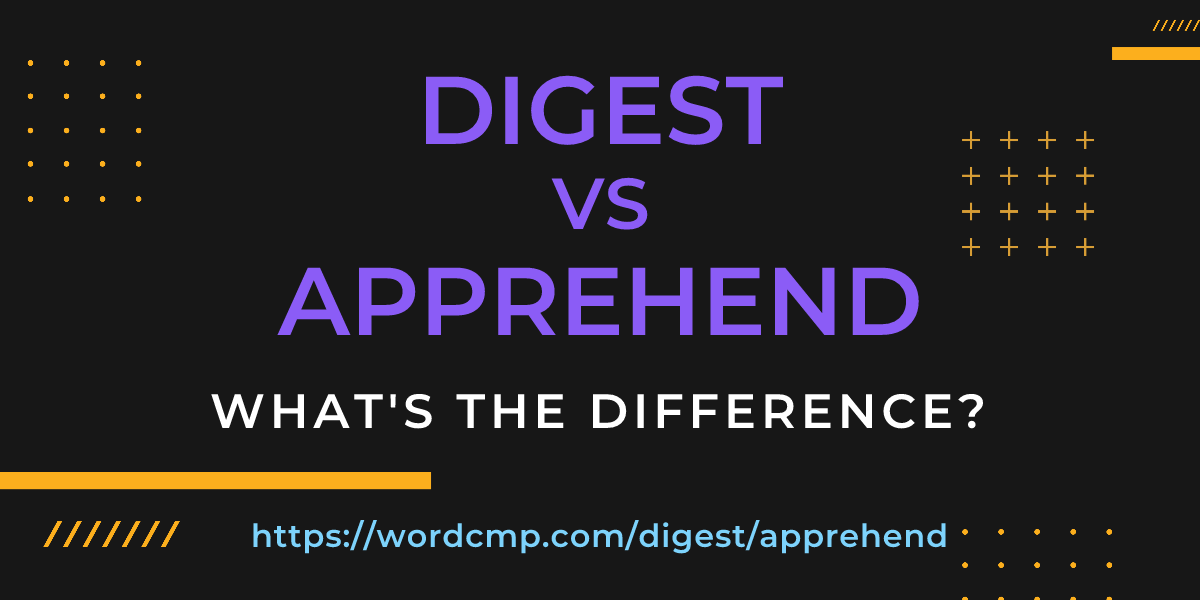Difference between digest and apprehend