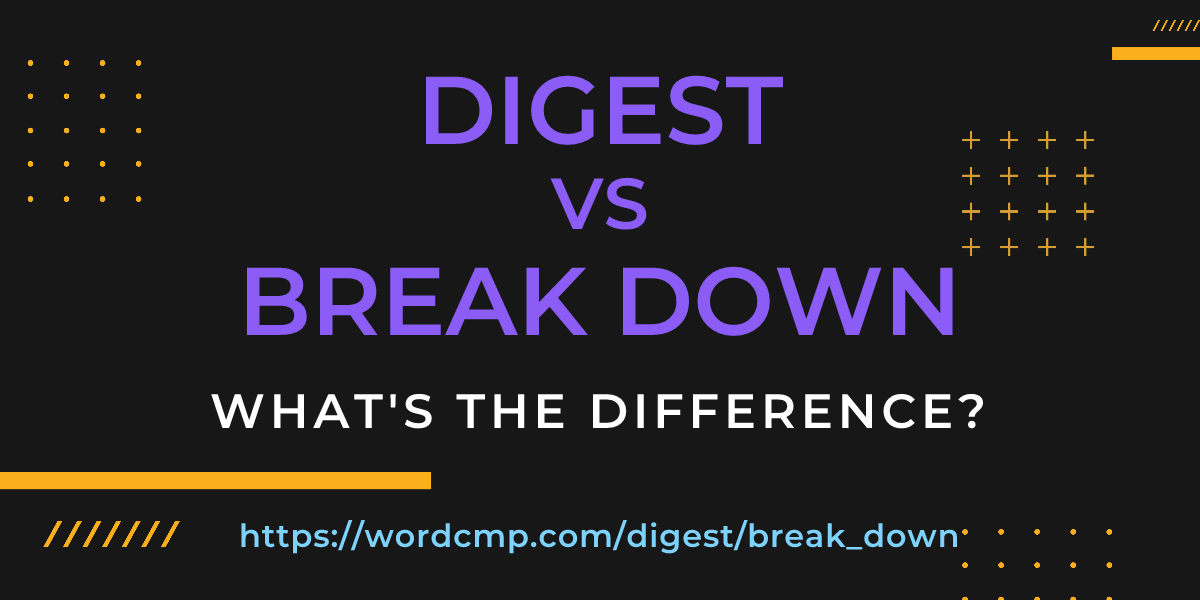 Difference between digest and break down