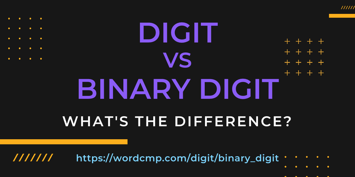 Difference between digit and binary digit