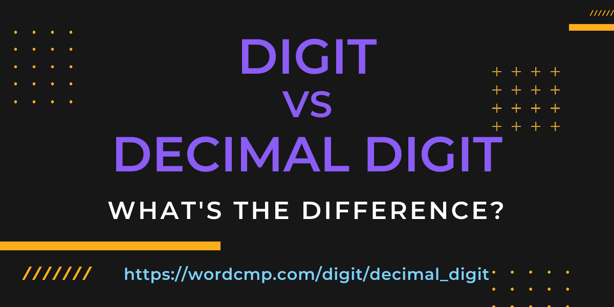 Difference between digit and decimal digit