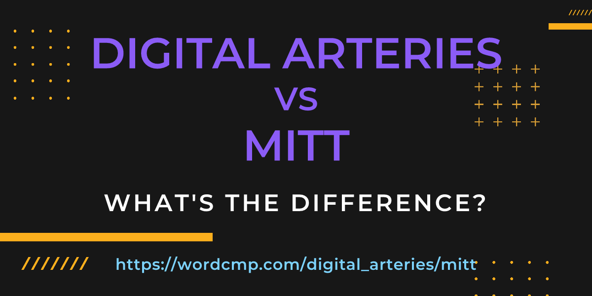 Difference between digital arteries and mitt
