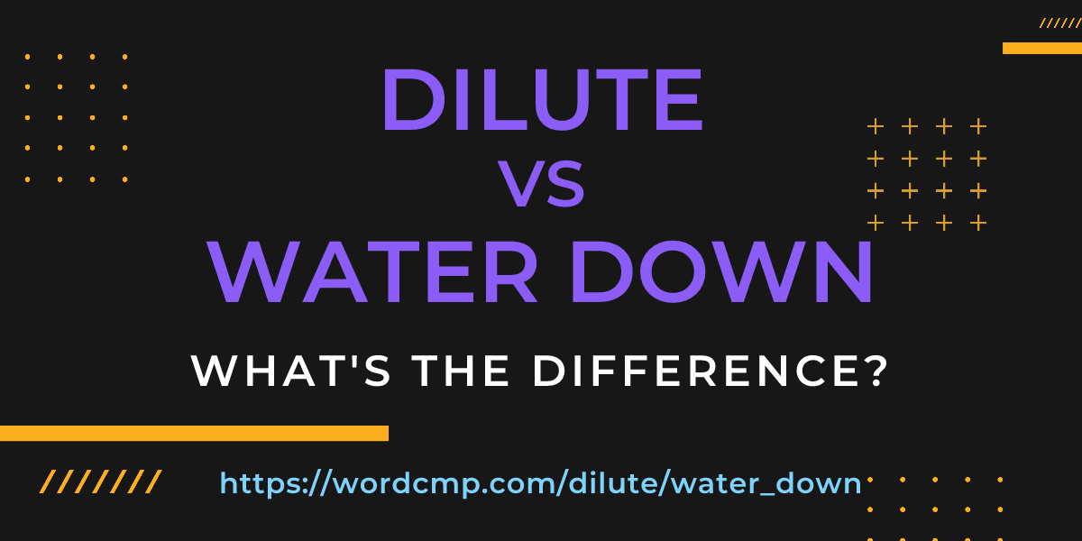 Difference between dilute and water down