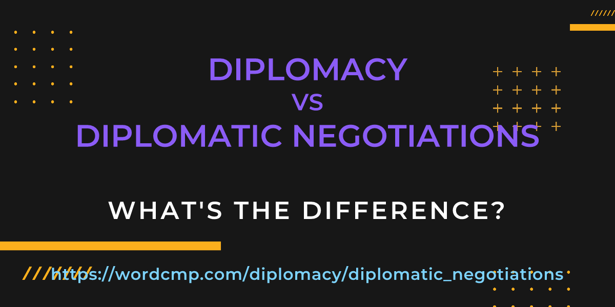 Difference between diplomacy and diplomatic negotiations