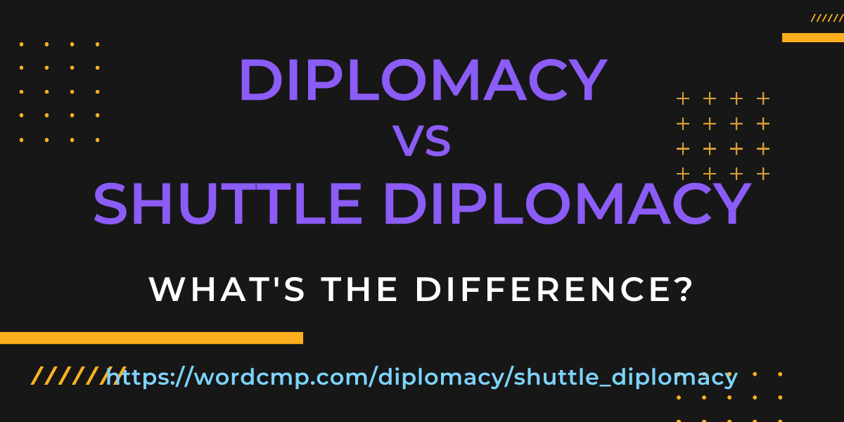 Difference between diplomacy and shuttle diplomacy