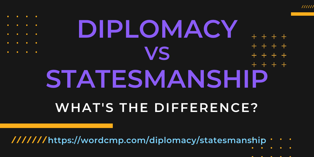 Difference between diplomacy and statesmanship