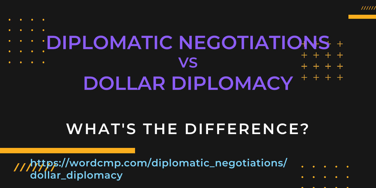 Difference between diplomatic negotiations and dollar diplomacy