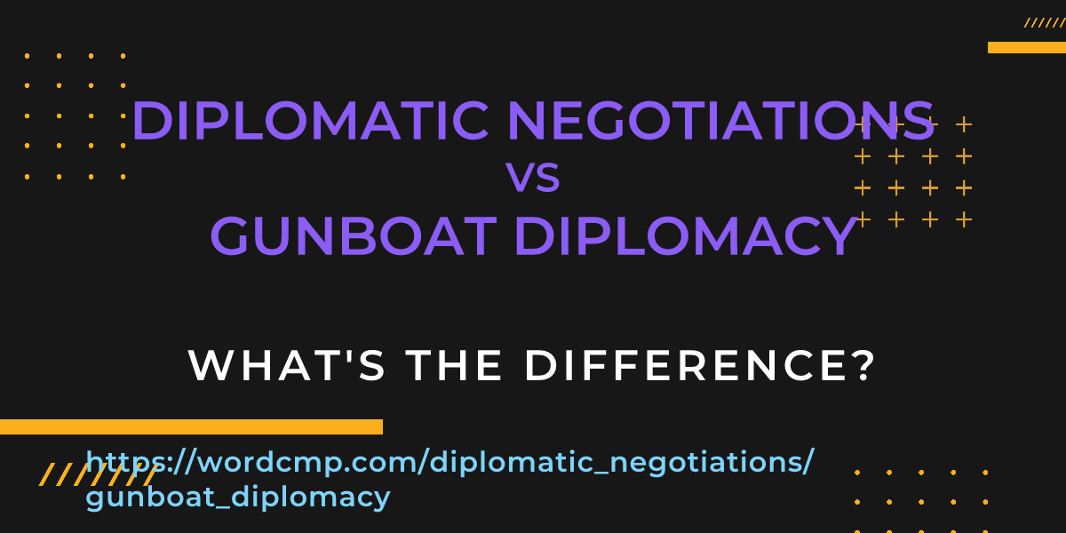 Difference between diplomatic negotiations and gunboat diplomacy