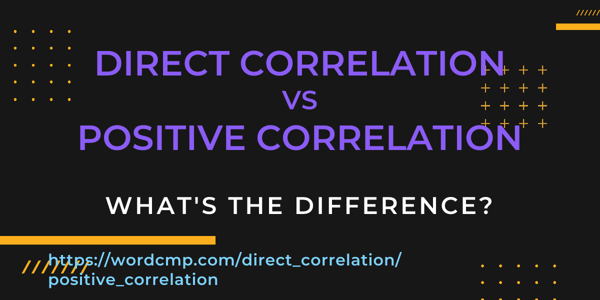 Difference between direct correlation and positive correlation