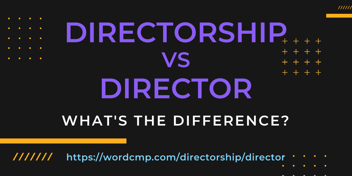 Difference between directorship and director