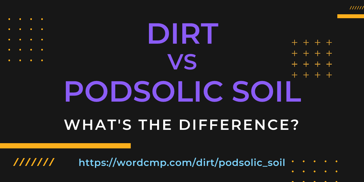 Difference between dirt and podsolic soil