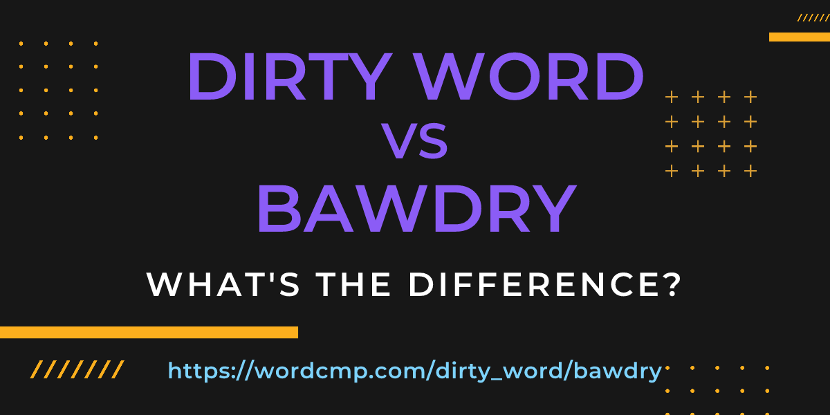 Difference between dirty word and bawdry