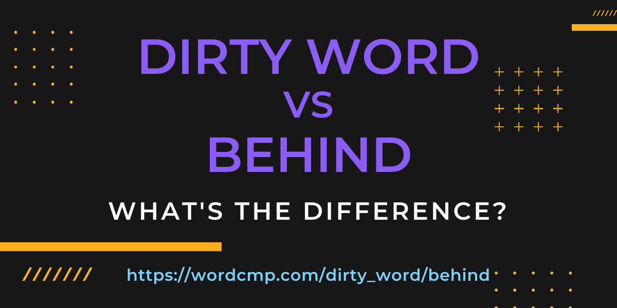 Difference between dirty word and behind