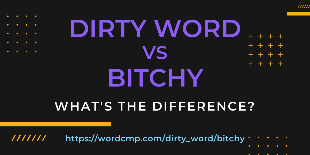 Difference between dirty word and bitchy