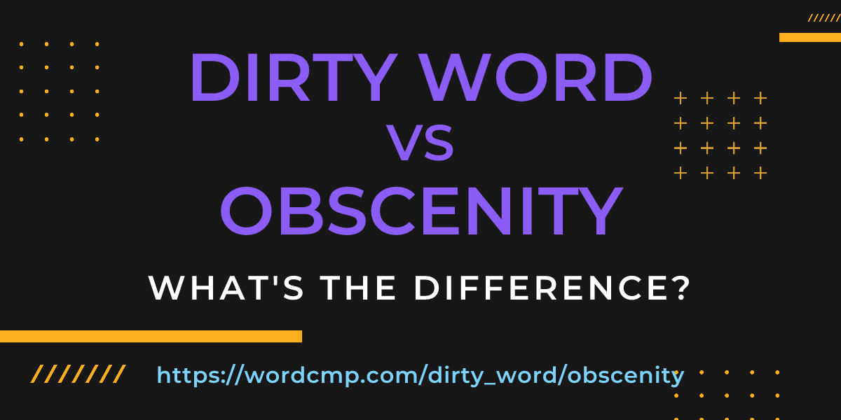 Difference between dirty word and obscenity