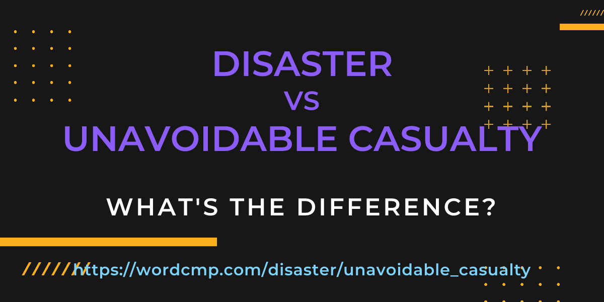 Difference between disaster and unavoidable casualty
