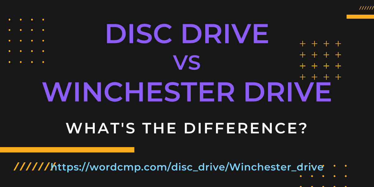 Difference between disc drive and Winchester drive