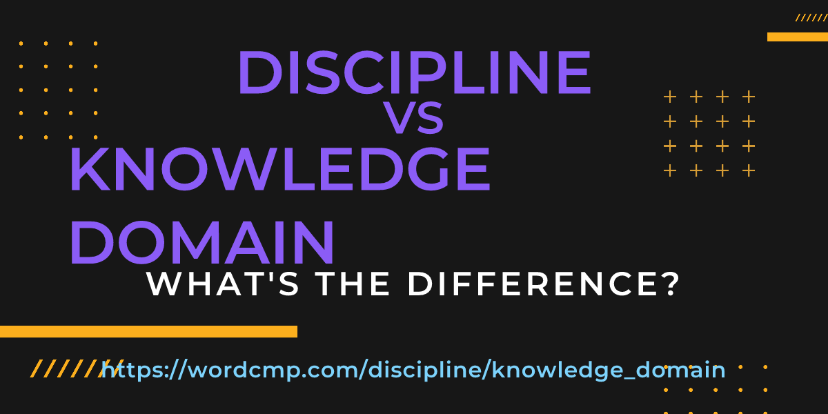 Difference between discipline and knowledge domain