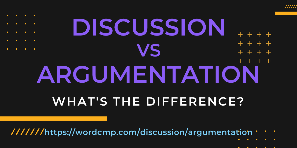 Difference between discussion and argumentation