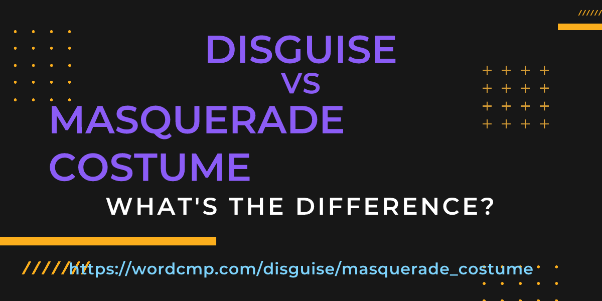 Difference between disguise and masquerade costume