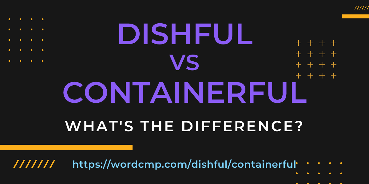 Difference between dishful and containerful