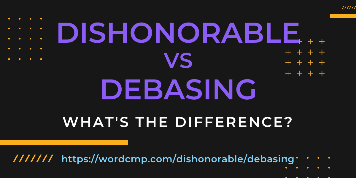 Difference between dishonorable and debasing