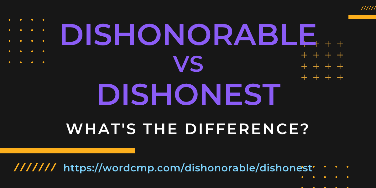 Difference between dishonorable and dishonest