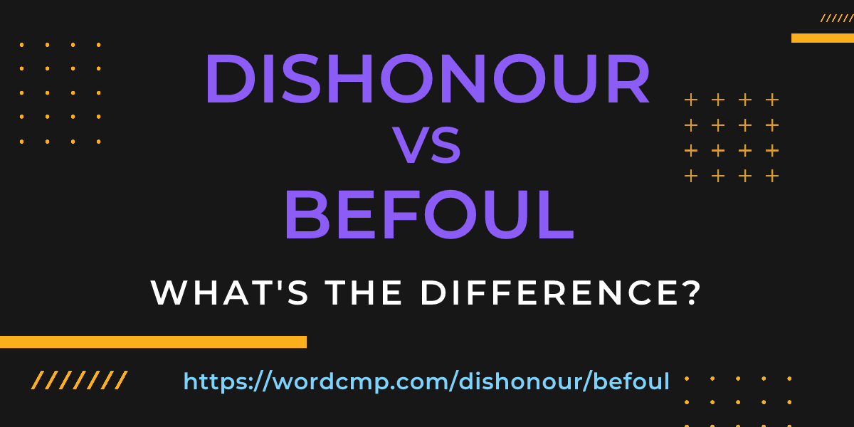 Difference between dishonour and befoul