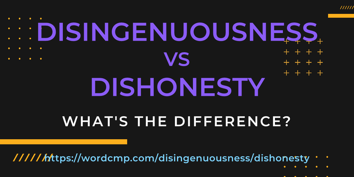 Difference between disingenuousness and dishonesty