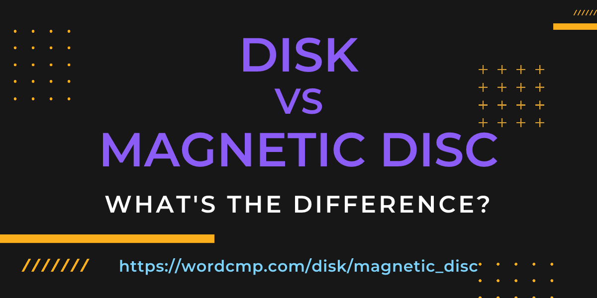 Difference between disk and magnetic disc