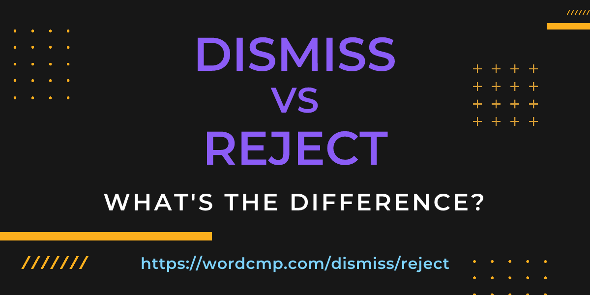 Difference between dismiss and reject
